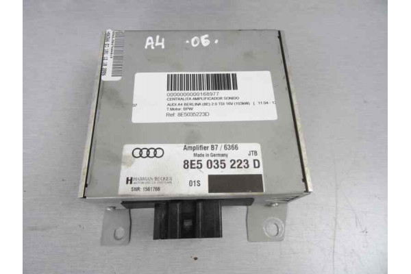 MODULO ELECTRONICO| AUDI- 2.0 TDI 16V 140CV 1968CC|8E5035223D CENTRALITA AMPLIFICADOR SONIDO - 2007