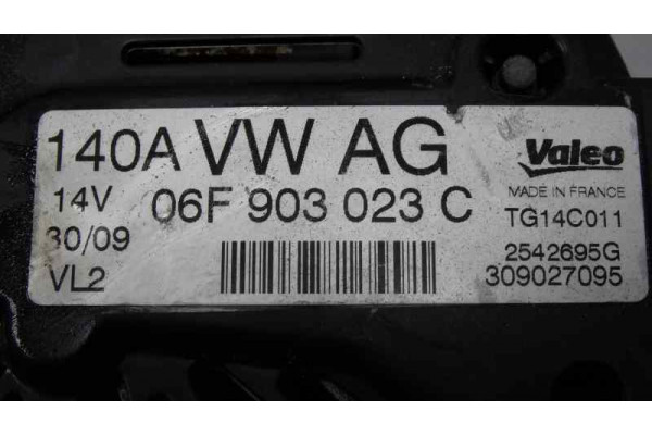 ALTERNADOR| VOLKSWAGEN- 2.0 TDI 140CV 1968CC|06F903023C 2542695G 140A - 2004