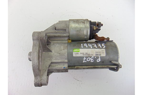 MOTOR ARRANQUE| PEUGEOT- 1.6 16V 109CV 1587CC|9648644680 D6G3 9 DIENTES - 2004